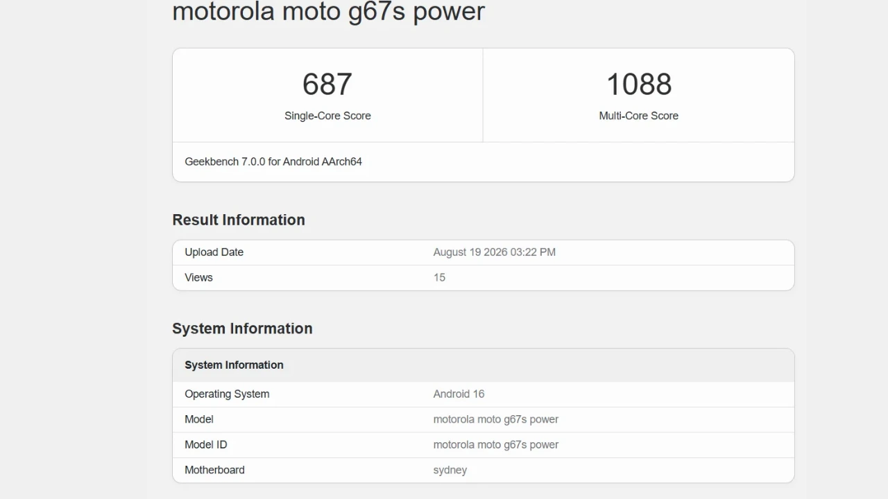 Moto G67s Power