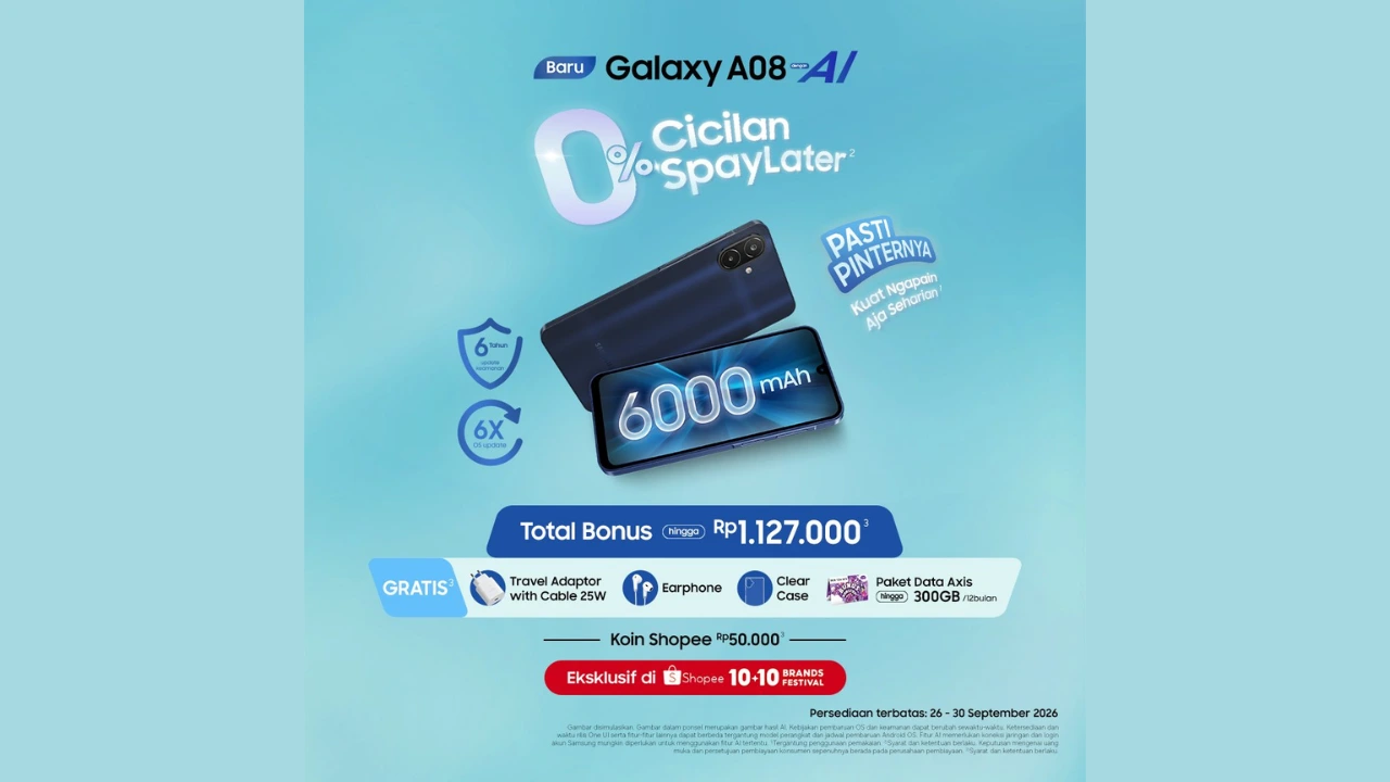 samsung galaxy a08 4g 6000mAh Battery और 25W Charging