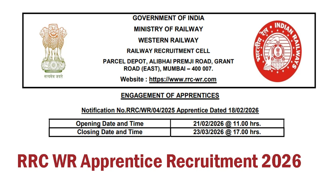 Railway Apprentice Recruitment 2026: 1079 पदों पर भर्ती, बिना परीक्षा होगा सीधा चयन, अभी करें आवेदन