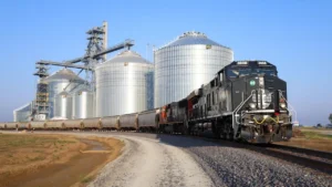 CN Grain Unit Train Illinois में TGM की विस्तारित ग्रेन सुविधा