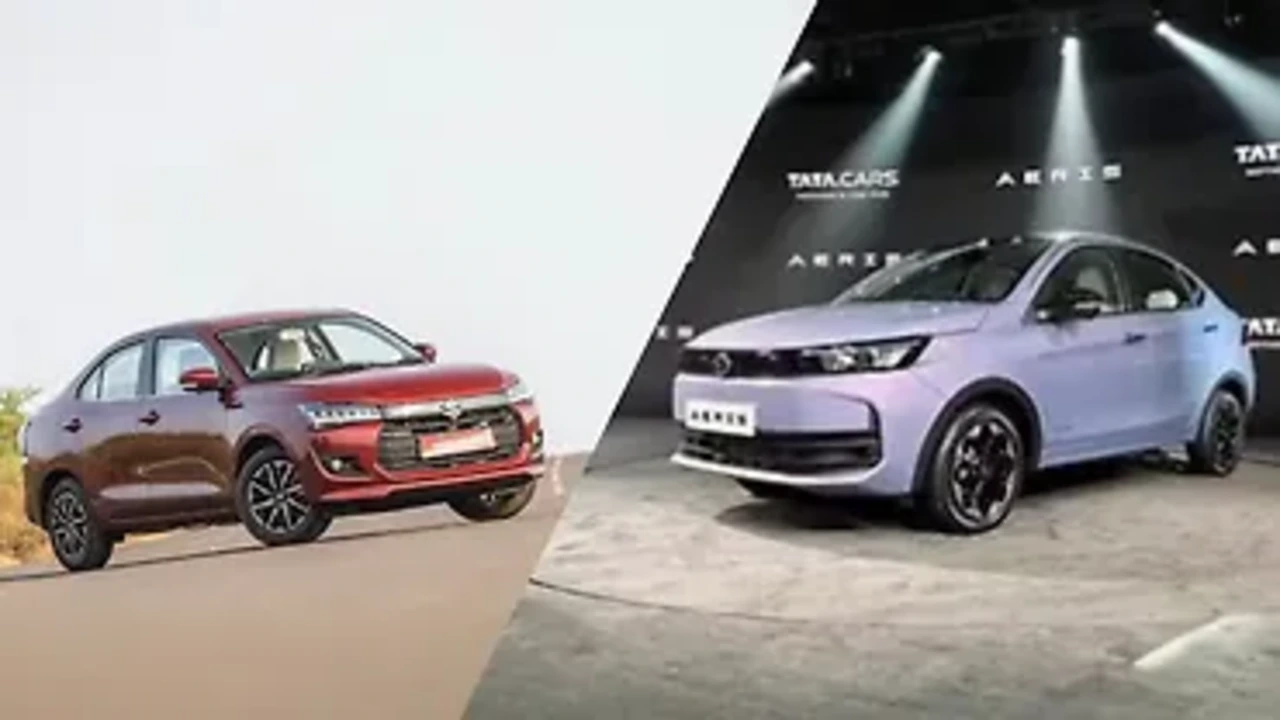 Tata Aeris vs Maruti Dzire compact sedan comparison