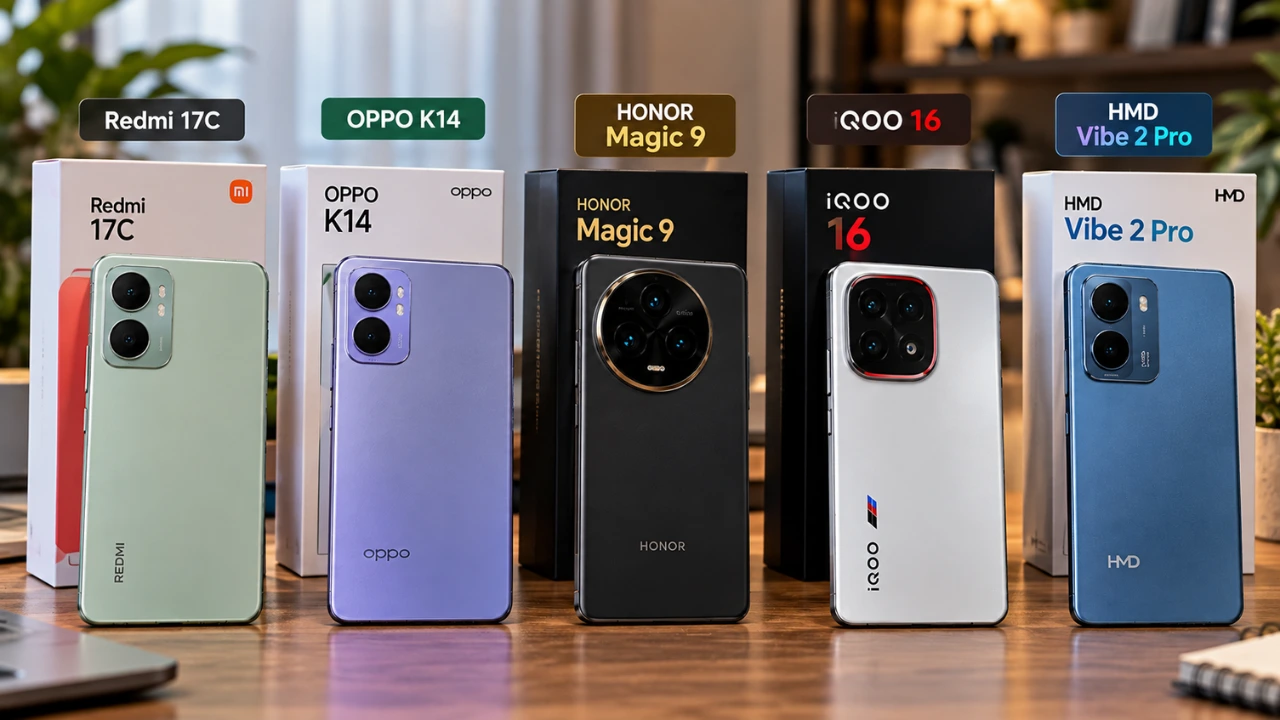 Upcoming phones launching September 28 to October 4 2026 including iQOO 16, Oppo K14 Plus and Redmi 17C 5G